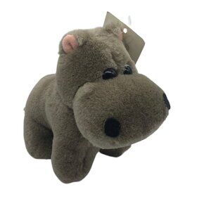 Vtg Beachwood Bunch Plush Hippo Stuffed Animal Toy 7” Korea Made
